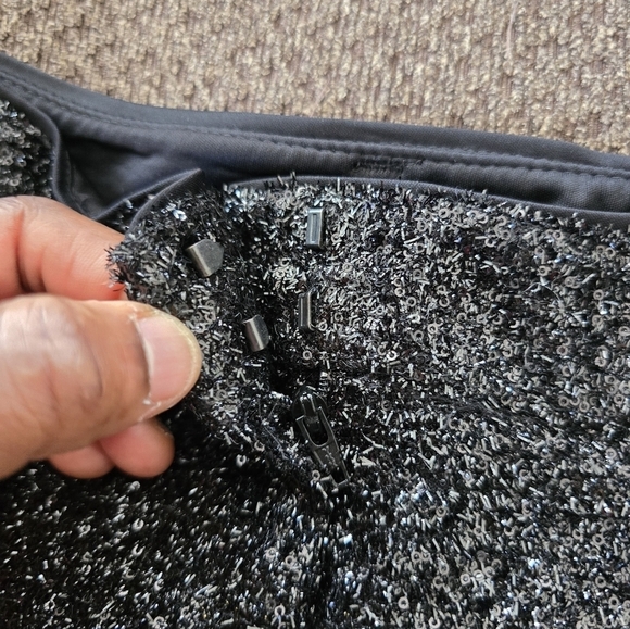 $80 EXPRESS Shorts Women Sz 4 Black High Rise Sequin Black Evening Bermuda - Picture 12 of 15